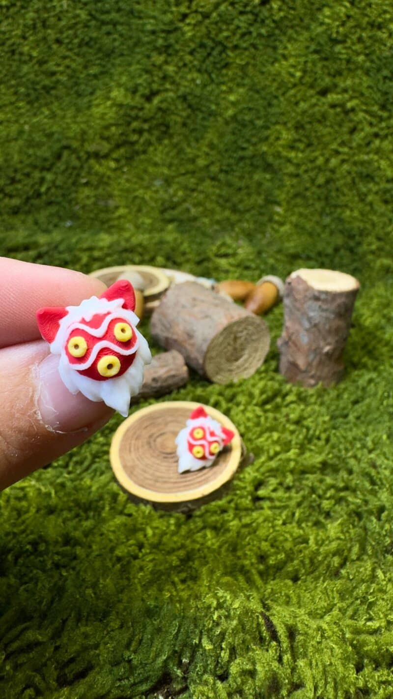 Pendientes máscara Mononoke pegaditos
